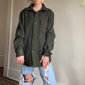 Vintage wool button up with pockets